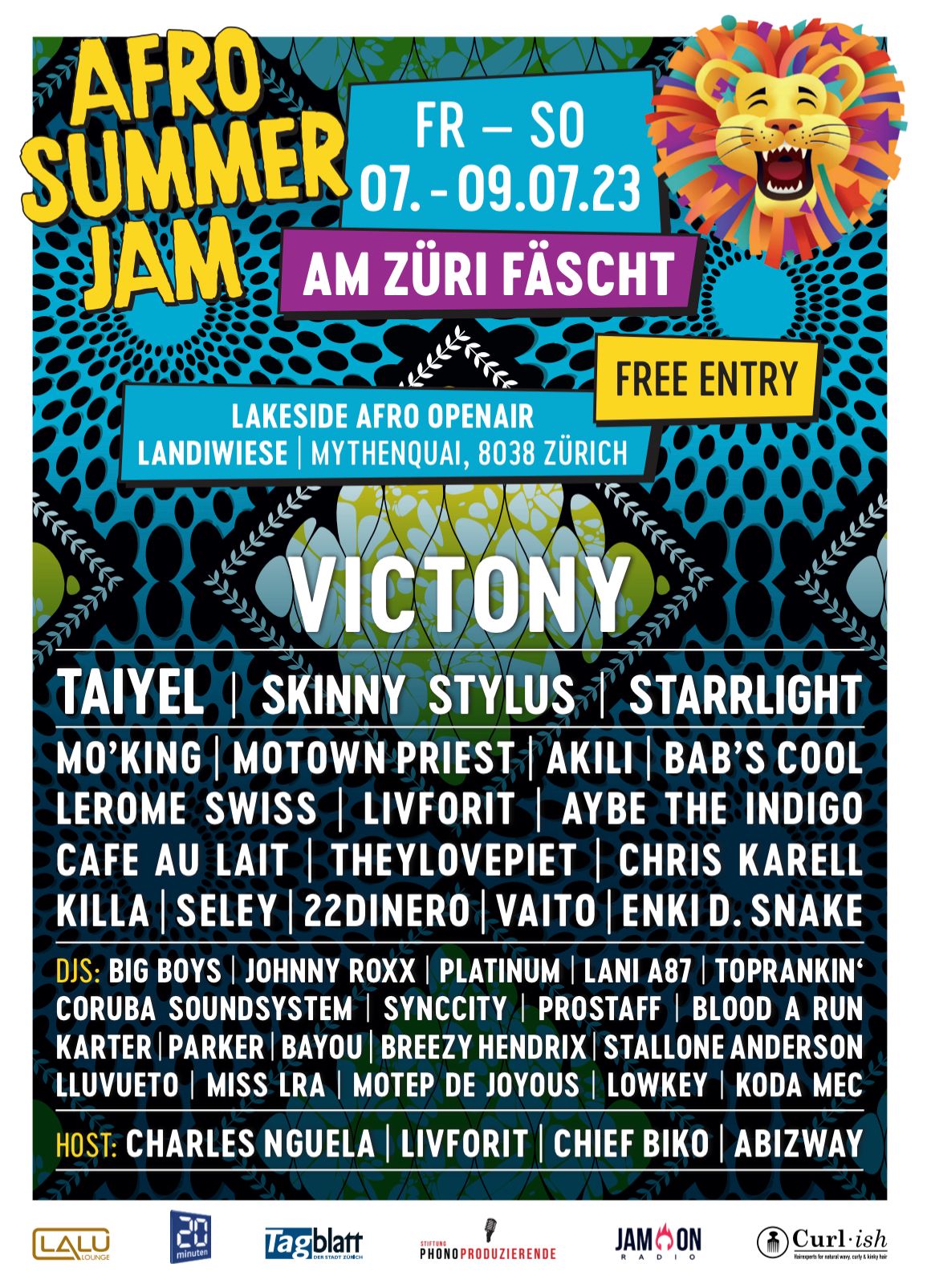 Line up Afro Summer Jam am Zürifest 2023