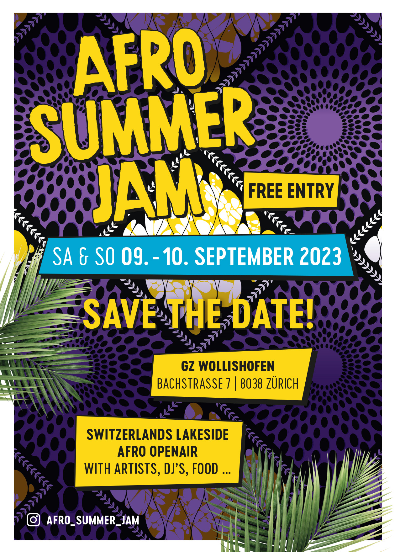 Line up Afro Summer Jam am Zürifest 2023